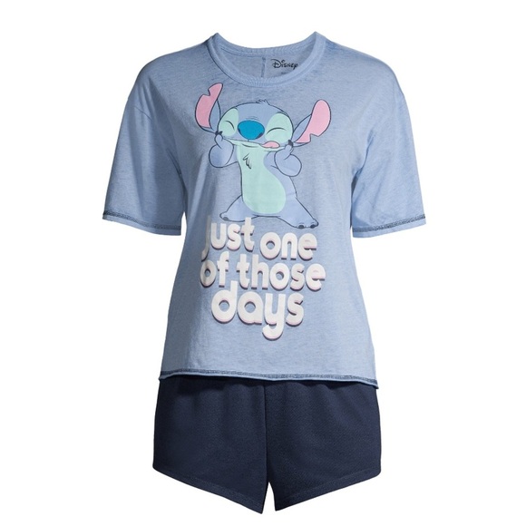 Disney Stitch 3pc Cute Cartoon Sleepwear Pajama Set Size Large 12-14 - Picture 4 of 10